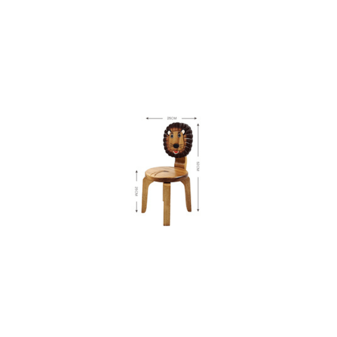 Lion wooden stool