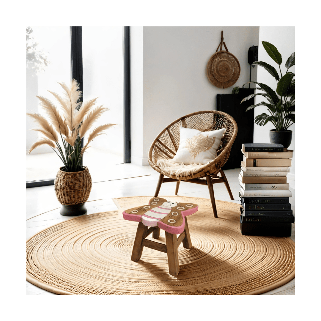 Wooden Kids Stool - Butterfly