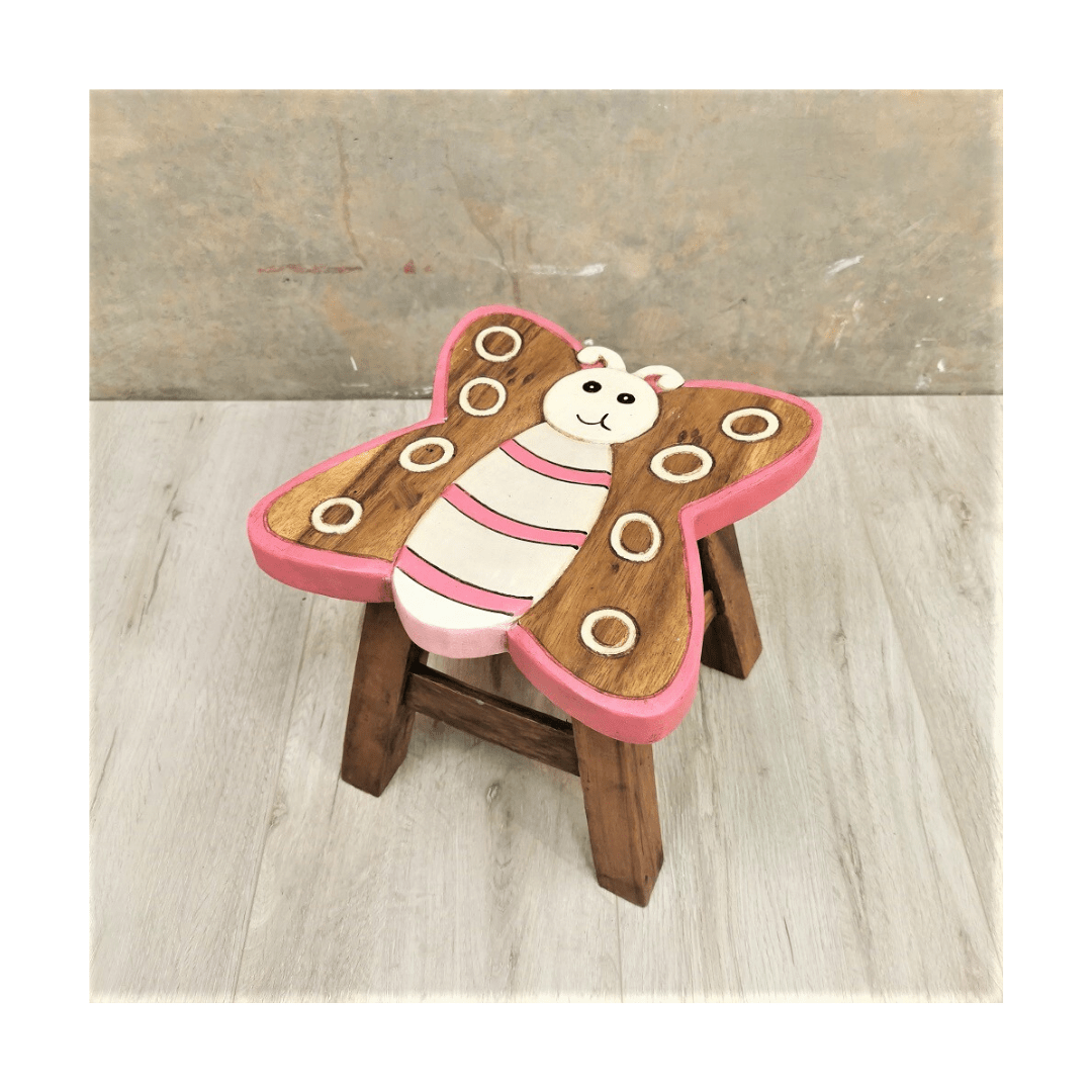 Wooden Kids Stool - Butterfly