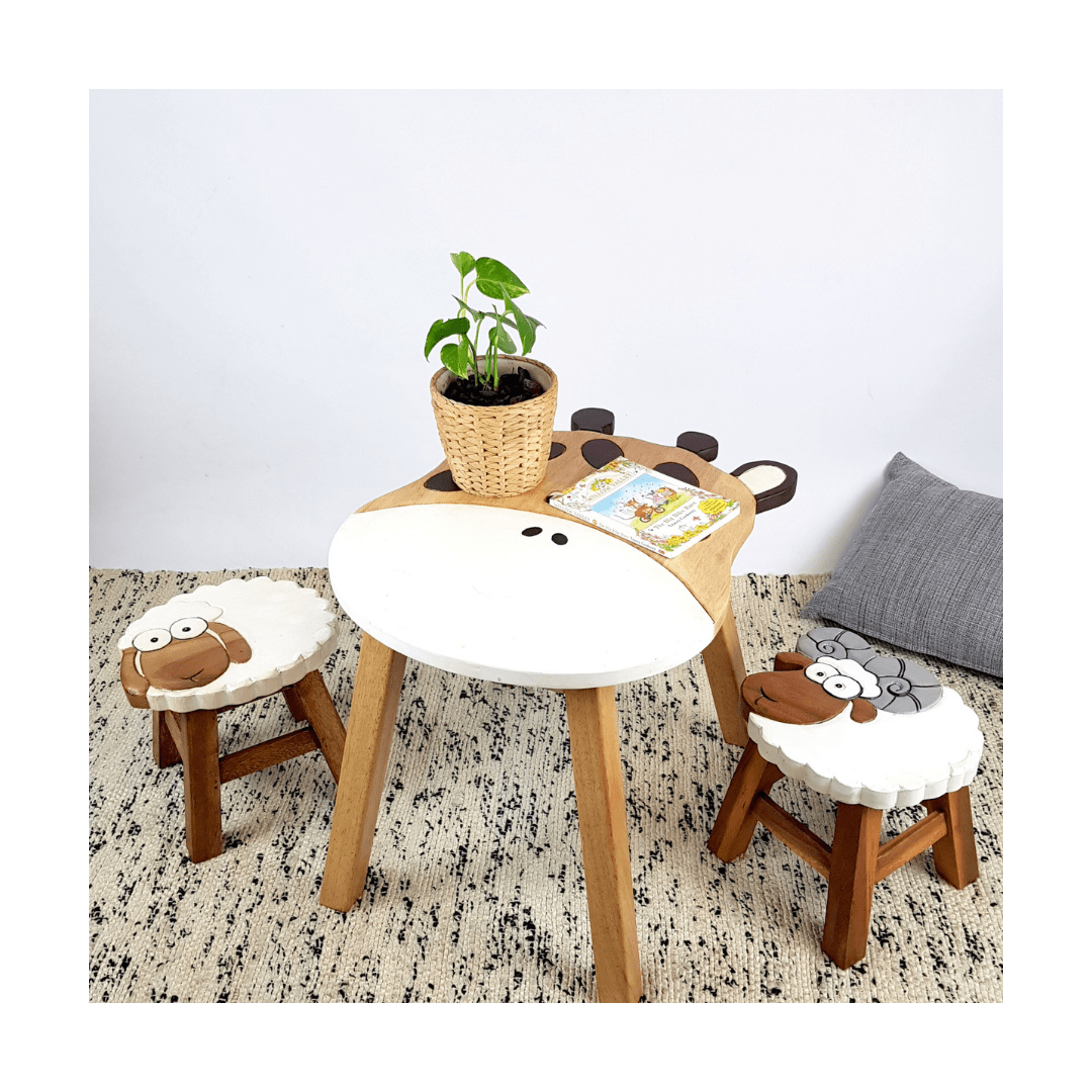 Wooden Kids Stool - Sheep