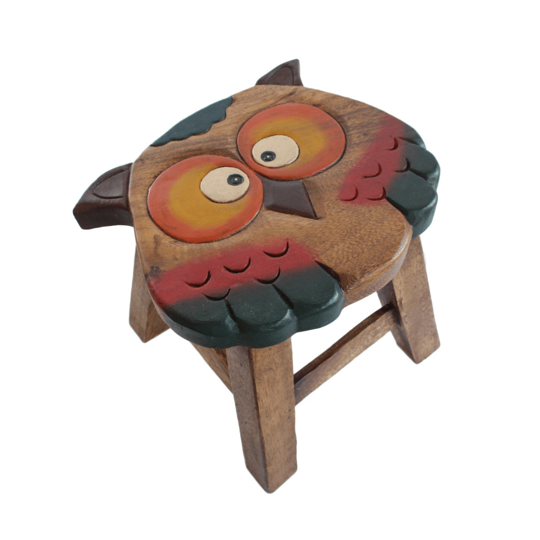 Wooden Kids Stool - Owl