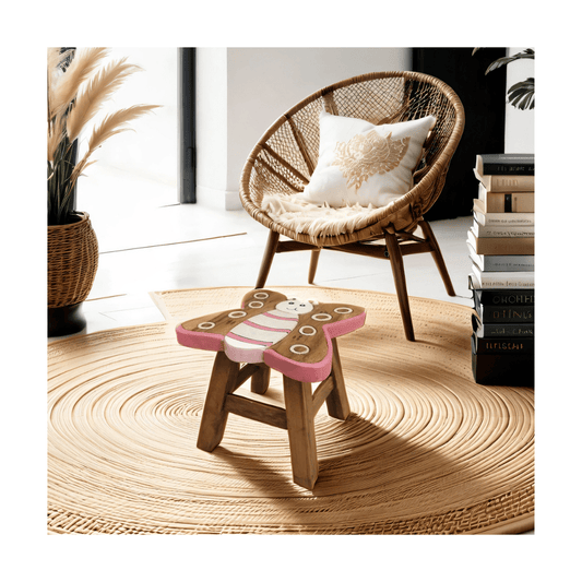 Wooden Kids Stool - Butterfly