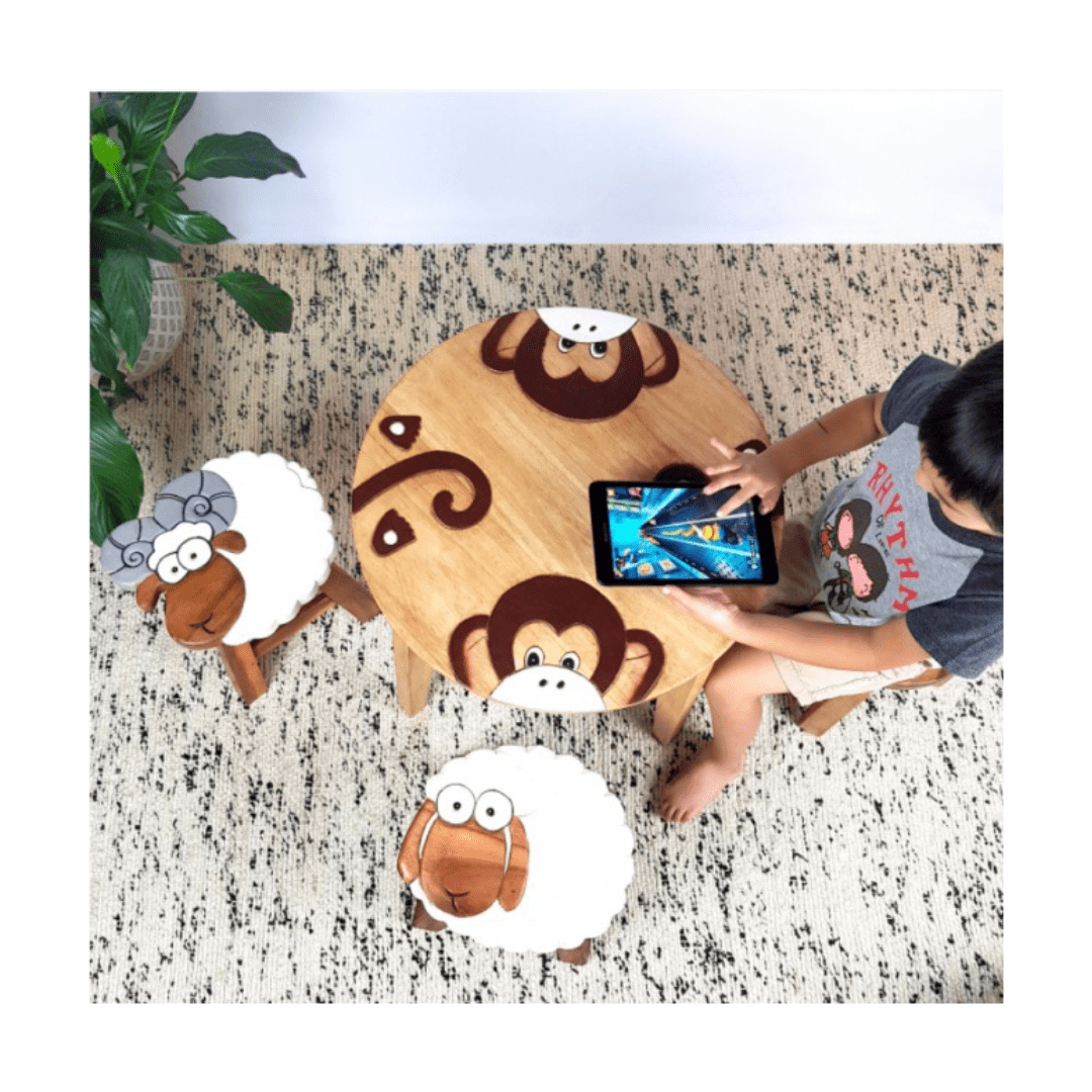 Wooden Kids Stool - Sheep