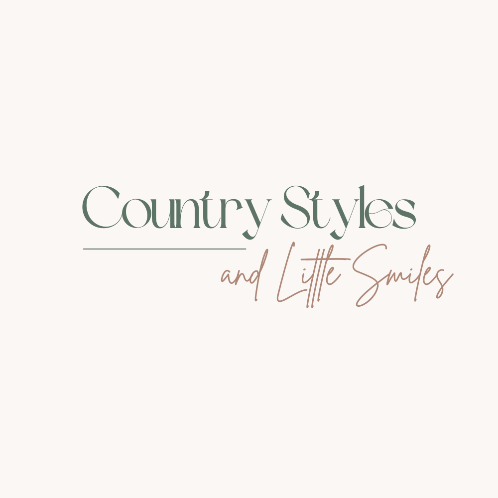 Text 'Country Styles and Little Smiles' on a white background